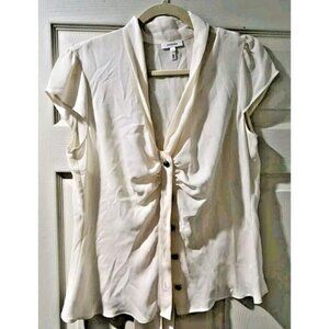 ESCADA Women Blouse Short Sleeve Button Silk lagenlook Beige Size 42 A000045